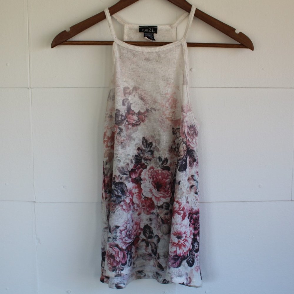 3/$20 Floral High Neck Summer Tank